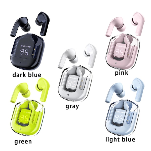 Tws Earphone Wireless Bluetooth 5.0 Hodetelefoner Sport Gaming Headset Støyreduserende ørepropper med deksel. Pink