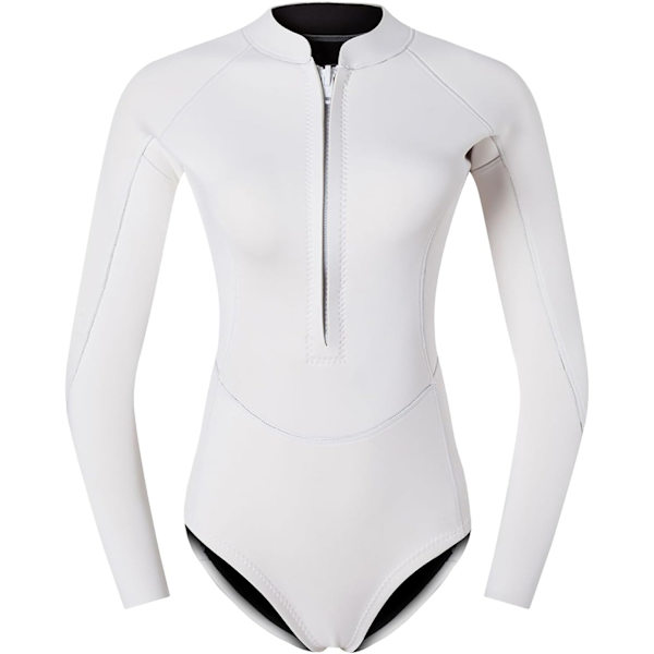 One Piece Dykardräkt Dam Långärmad Baddräkt med Dragkedja Fram Triangel Baddräkt, UV UPF 50+ Dam Bodysuits M