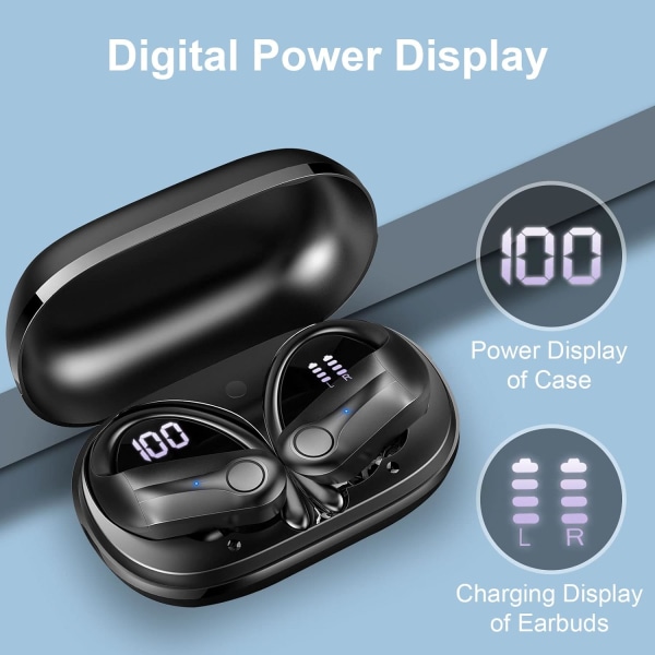 LED-digital display, touch-on-ear Bluetooth-headset