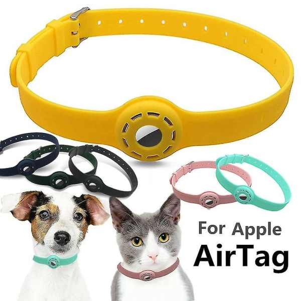För Apple AirTag Husdjur Hund Katt Case GPS-spårhalsband Slinghållare Fler färger Ns2 Yellow