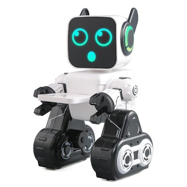 Laderbar RC- og APP-styrt robotleketøy for barn - Interaktivt intelligent LED-lys, snakker, danser, innebygd myntboks, leketøygave for barn