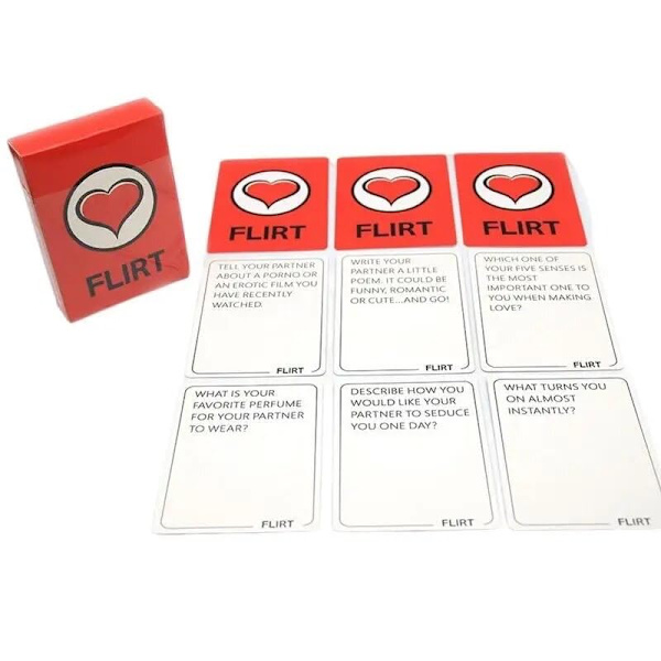 Romantiskt spel för par - Idéer för dejtkvällar Flickvän, Pojkvän, Nygift, Fru eller Man. 3 spel i 1: Prata, Flörta, Våga.