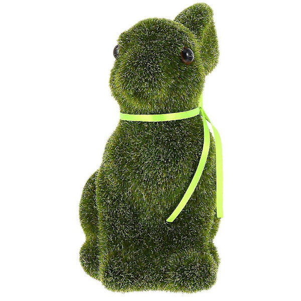 Bunny Easter Moss Kanin Dekoration Kunstig flokket græstørv Statue Figurer Dyrepynt Grøn
