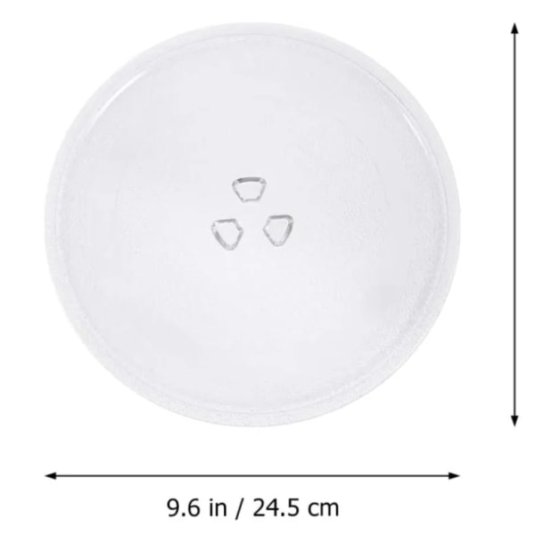 Diameter 9,6 tommer/24,5 cm fortykket varmebestandig mikroovn glasplade Tilbehør til pladespiller