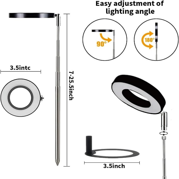 2 st växtlampor för inomhusväxter, fullspektrum LED växtlampa, 10 dimbar ljusstyrka AutoTimer, säker 5V USB-ingång Halo-ljus för små växter