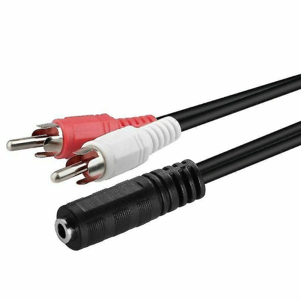 2-rca:n urosliitin 3,5 mm:n naaraspuoliseen Aux-audiokuulokeliitäntään muuntajasovitin Cableredmiter@