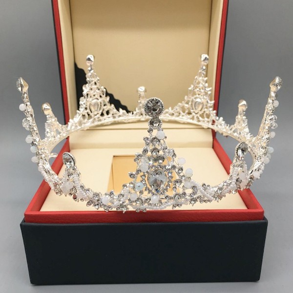 Barok Retro Rhinestone Gotisk brudekron Sort bryllupstiara Ond dronning krone, Gotisk tiara Gotisk hovedbeklædning S