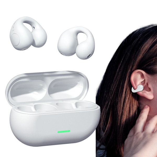 Clip-on hörlurar True Wireless Earphones Benledning Bluetooth -hörlurar Stereosamtal Sports Earbuds Lämpliga för sportarbete (lila)