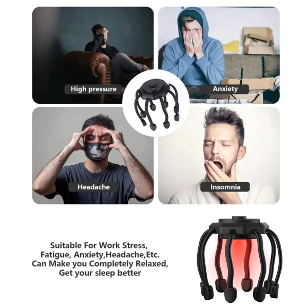 Ultra Scalp Massager, med 3 lägen, sladdlös bärbar 360-graders Scalp Massager för att koppla av i huvudet