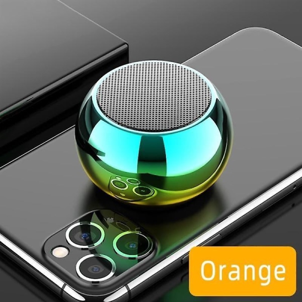 Pyöreä mini bluetooth 5.0 langaton kaiutin 9d subwoofer outdooe urheilu bluetooth kaiutin cnc turbo musiikkisoitin Orange