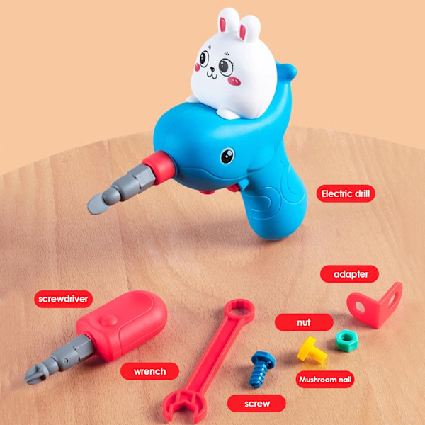 Design og Bor Legetøj (224 stk), Dinosaur Legetøj Magic Montessori Spillekasse til Børn, 2D/3D Kreativitetsværktøjskasse med Bor, Design og Bor STEM Legetøj