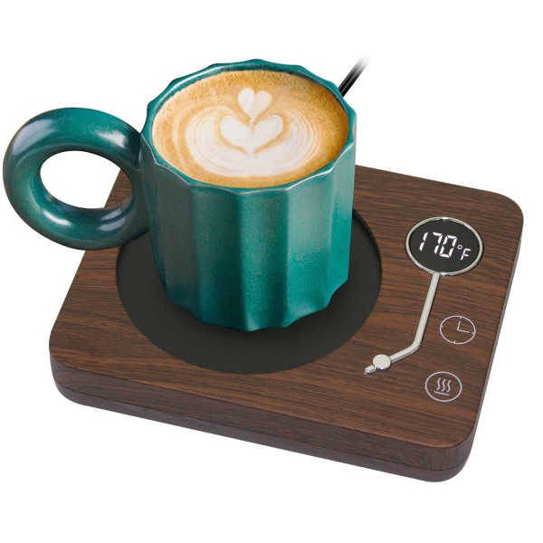 Kaffemuggvärmare, varmare för skrivbord 3 temperaturkontroll 130℉/150℉/170℉, koppvärmare med automatisk avstängning för kaffemjölk te dryck för kontoret, hemmet