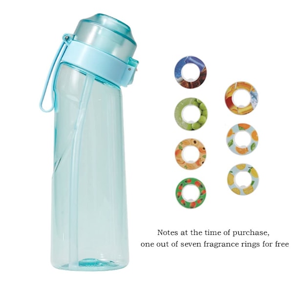 Smaksättningsset Vattenflaska med 7 smakpods Air Water Up Bottle Frostmat Svart 650ml Air Starter Up Set Vattenmugg för Camping Sport