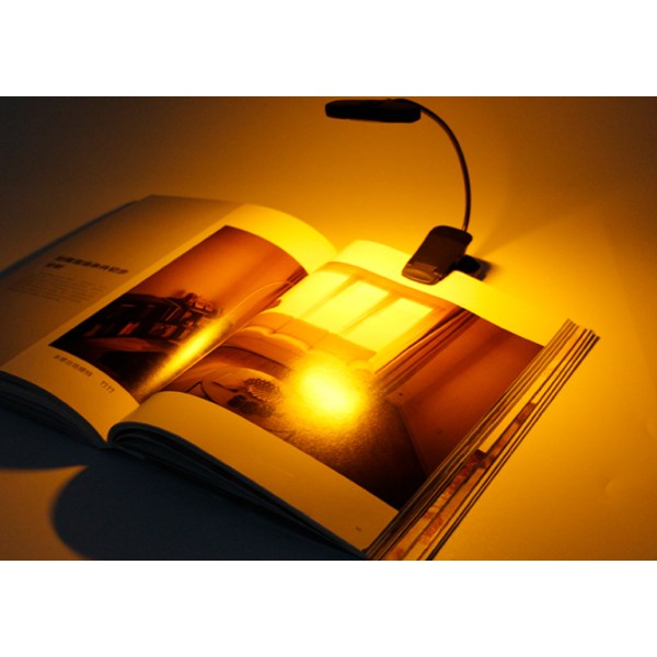 Horisontell läslampa med huvud, ögonvänlig, 3 färger och 3 ljusstyrkor, långvarig uppladdningsbar boklampa, lätt och bärbar, present till läsare