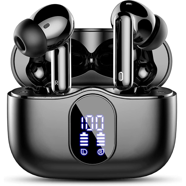 Trådlösa hörlurar, Bluetooth 5.3-hörlurar i örat med 4 enc brusreducerande mikrofoner, Btootos Nya Bluetooth öronsnäckor Mini Deep Bass Stereoljud