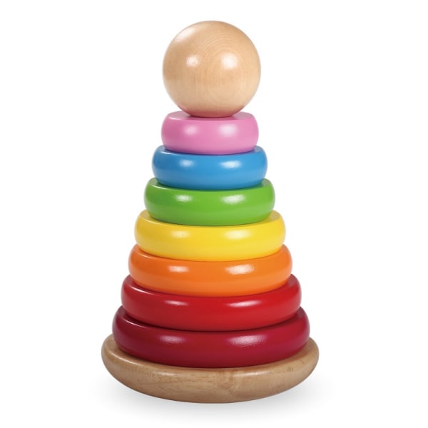 Rainbow Stacker Ringar Träring Baby Educational Toy