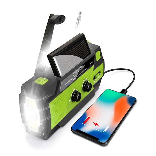 Sveivradio lommelykt mobiltelefonlader lanterne