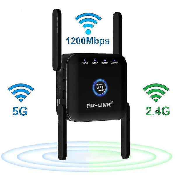 5 GHz Wi-fi-förstärkare 5 Ghz trådlös Repeater-router Wi-fi Booster Black 5G