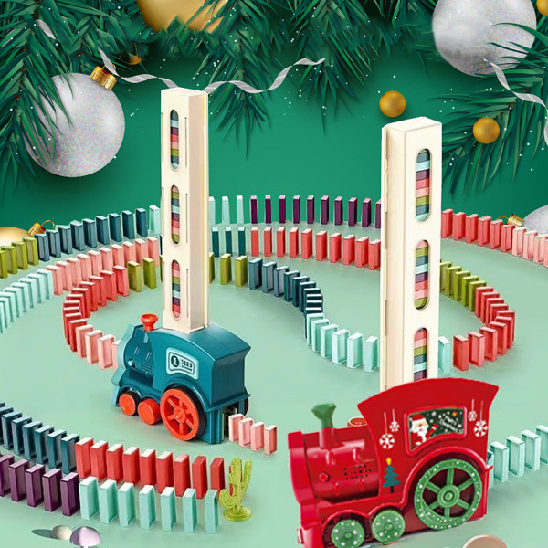 Dominos Tog Nyhet Leker Sett Block Plastic Kids Construction Early Learning Christmas