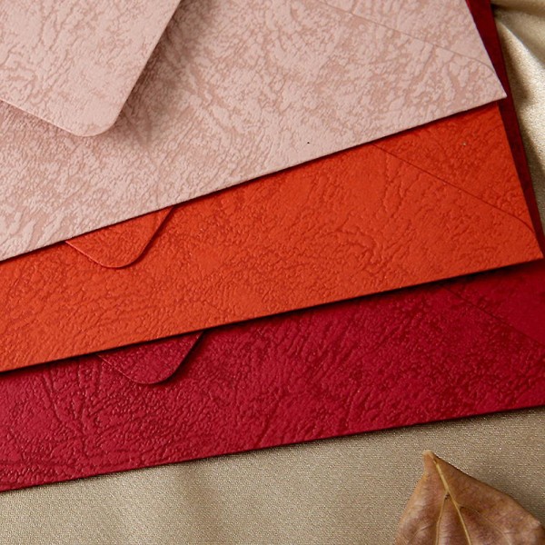 9 stk konvolutter, 30 ark papir, 16,5*11 cm/21*14,8 cm, rosa+oransje+rød, kortinvitasjonskonvolutter Pink*Orange*Red Style 2