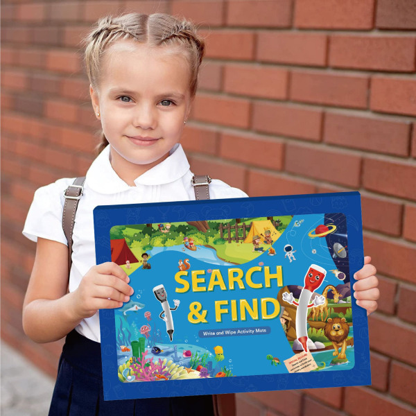 Montessori-søk og finn-bok for småbarn, læringsaktiviteter førskole, sanseleker