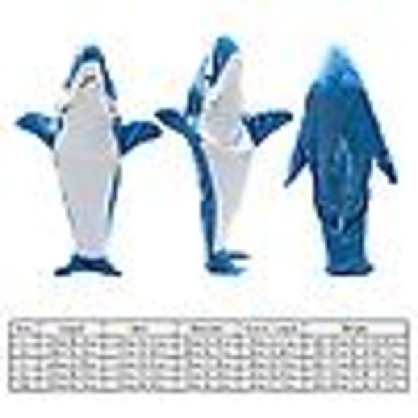 Shark Blanket, Shark Wearable Peitto aikuisille, Shark Blanket -huppari (Huomautuskoko)