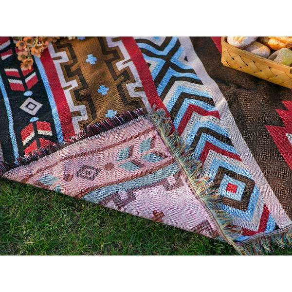 Navajo filt Aztec filtfilt för soffa säng Lämplig för utomhuscamping strand picknick resor 82x35 tum