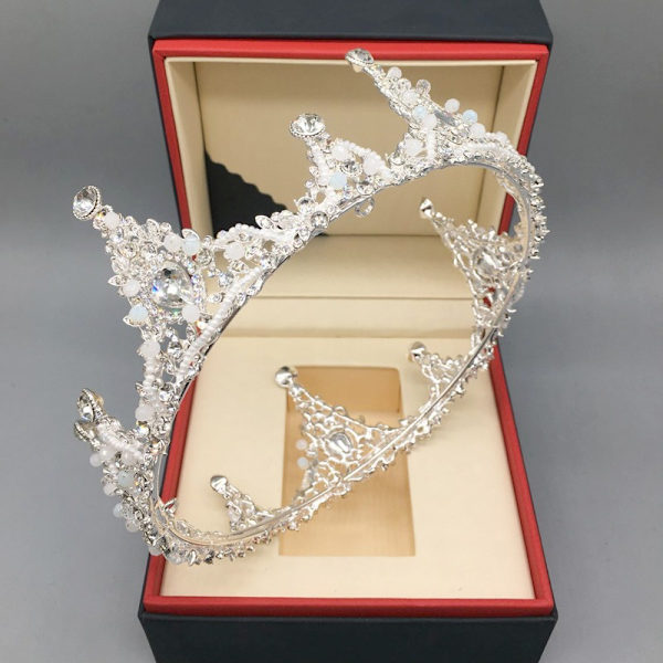 Barok Retro Rhinestone Gotisk brudekron Sort bryllupstiara Ond dronning krone, Gotisk tiara Gotisk hovedbeklædning S