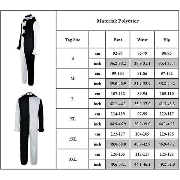 Terrifier Art Klovni Jokeri Aikuisten Cosplay Set Naamiaiset Halloween Fancy Pue Lahjat 3XL