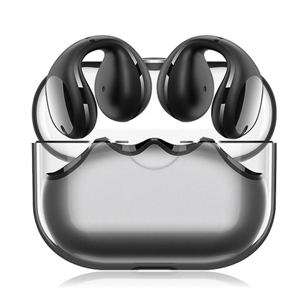 Ear Clip Bone Conduction kuulokkeet Nappikuulokkeet Bluetooth 5.2, Langaton Open Ear Clip On Kuulokkeet, Vedenpitävä Sport Running Kuulokkeet black