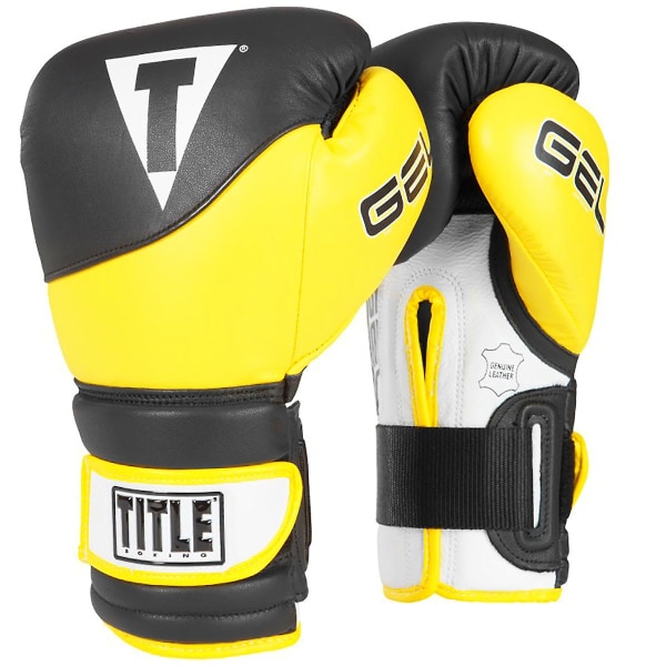 Title Boxing Gel Suspense V2T Hook and Loop Treningshansker - Svart/Gul Black/Yellow 16 oz.