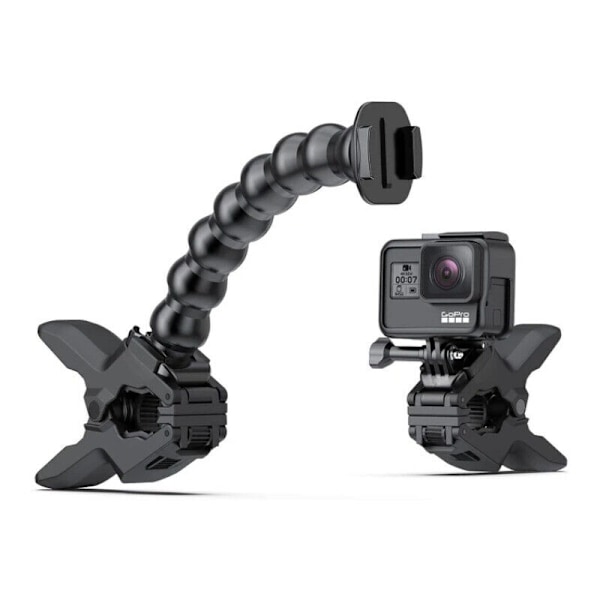 Flexibel klämhållare med klämarm för GoPro Hero 10, 9, 8, 7, Max, Fusion, 6, 5