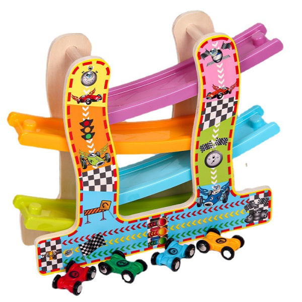 Montessori treleker Plast treghet Coaster Racing Slide Track tidlig utdanning Barneleker