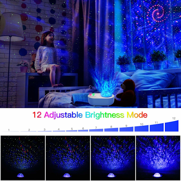 Night Light Star -projektori Ocean Wave Sky Galaxy -lamppujen led-valot makuuhuoneeseen Bluetooth musiikkikaiuttimen kaukosäätimen valolla