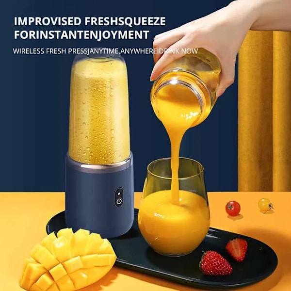 Bærbar lille elektrisk juicer i rustfrit stål, knivjuicer, kopjuicer, frugt, automatisk smoothieblender, køkkenredskab Pink juicer   Sports Cup
