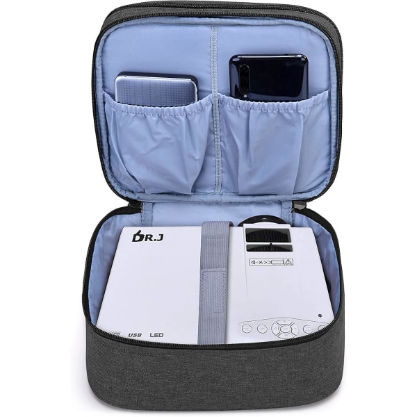 Luxja bæretaske til DR.J miniprojektor, bærbar taske til miniprojektor og tilbehør (passer til de fleste større miniprojektorer), sort