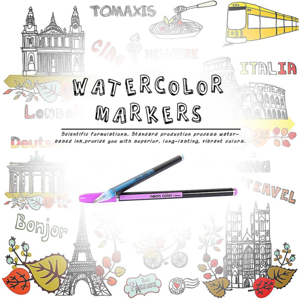 48 st Gel Pen Set, Glitter Neon Marker Pen Set För Vuxen Färgläggning, Skrivning, Ritning, Skissning, Kid- Doodling, 1,0 Mm Spetsstorlekar - Blandade färger"