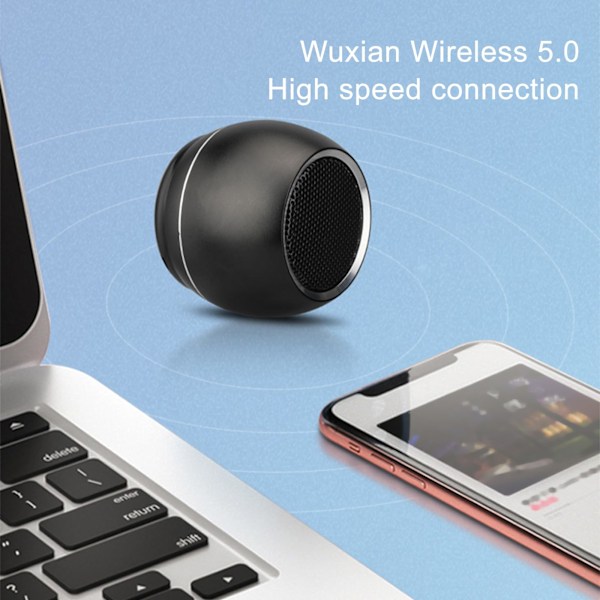 Liten Bluetooth högtalare, Bärbara Bluetooth högtalare, Trådlös högtalare med kraftfull basljud Stereoparning（svart）