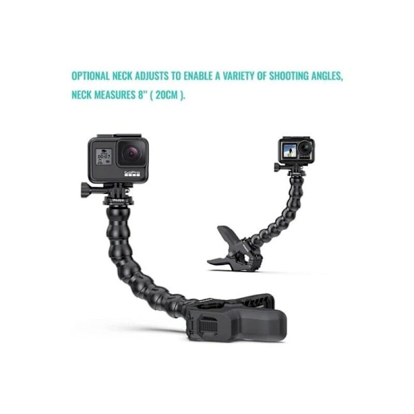 Flexibel klämhållare med klämarm för GoPro Hero 10, 9, 8, 7, Max, Fusion, 6, 5