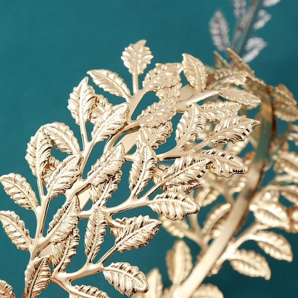 Lagerbladkrans Guld Blad Gren Krona Grekisk Gudinna Hårprydnad Tillbehör, Romantisk Grekisk Gudinna Kostym Tillbehör 2 GOLD