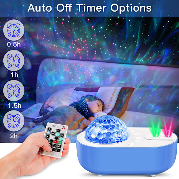 Night Light Star -projektori Ocean Wave Sky Galaxy -lamppujen led-valot makuuhuoneeseen Bluetooth musiikkikaiuttimen kaukosäätimen valolla