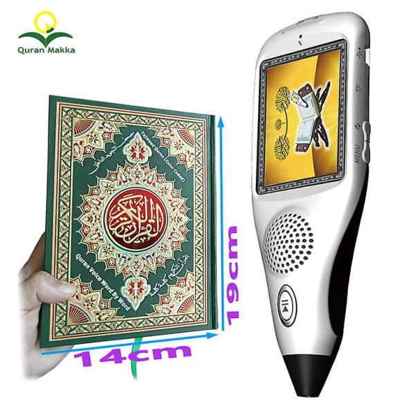 9200 Tajweed Koranen Läs Penna 8g Digital LCD-skärm Liten Koranbok Talande Läspenna Med Översättning Ord För Ord Röst Wihte