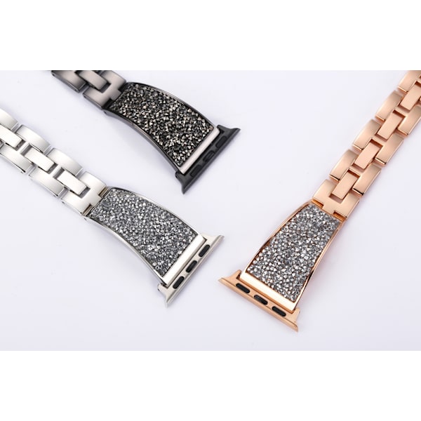 1 PC Rhinestone urrem - Passer til 42/44/45/49 mm ure, funklende, holdbart materiale guld
