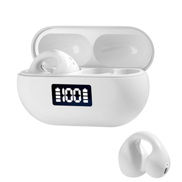 Smarta trådlösa Bluetooth hörlurar med öppen brusreducering med trådlös laddningsbox och digital display Sport Bluetooth hörlurar (rosa)
