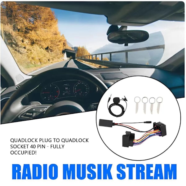 Bluetooth-sett for bil, Bluetooth 5.0 trådløs o-adapter Aux-in-kabel for Focus Mondeo