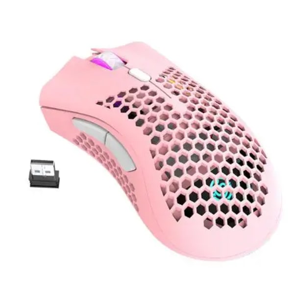 Gaming Wireless Mouse Rgb Dual-mode Gaming Mekanisk Macro Dator Notebook Mus Rosa