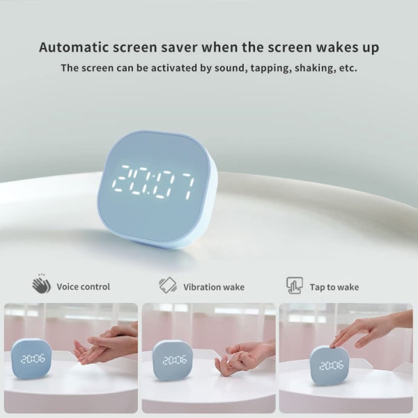 Mini Square Silent Alarm Clock green