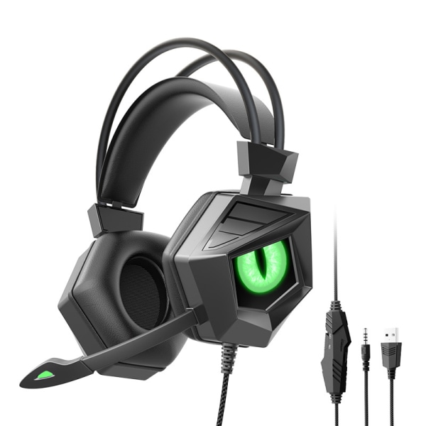 Trådbundna spelheadset huvudmonterade hörlurar Gaming-hörlurar för PC Dator-stil 4