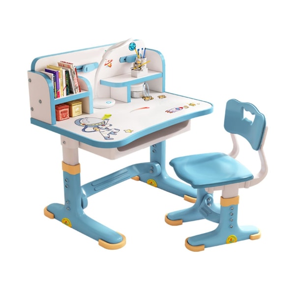 Utvidet skrivebordsstol med flere separasjoner for barn, justerbar høyde, studiebord med skuffestolsett