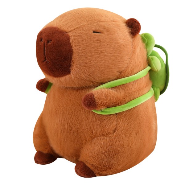 33 CM Capybara Dukke Med Skildpadde Ryg Siddende Pose Vand Marsvin Plys Legetøj Capybara Pude Dukke